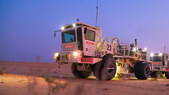 ARGAS Seismic Acquisition Mega Crew -seismic land vibrator units